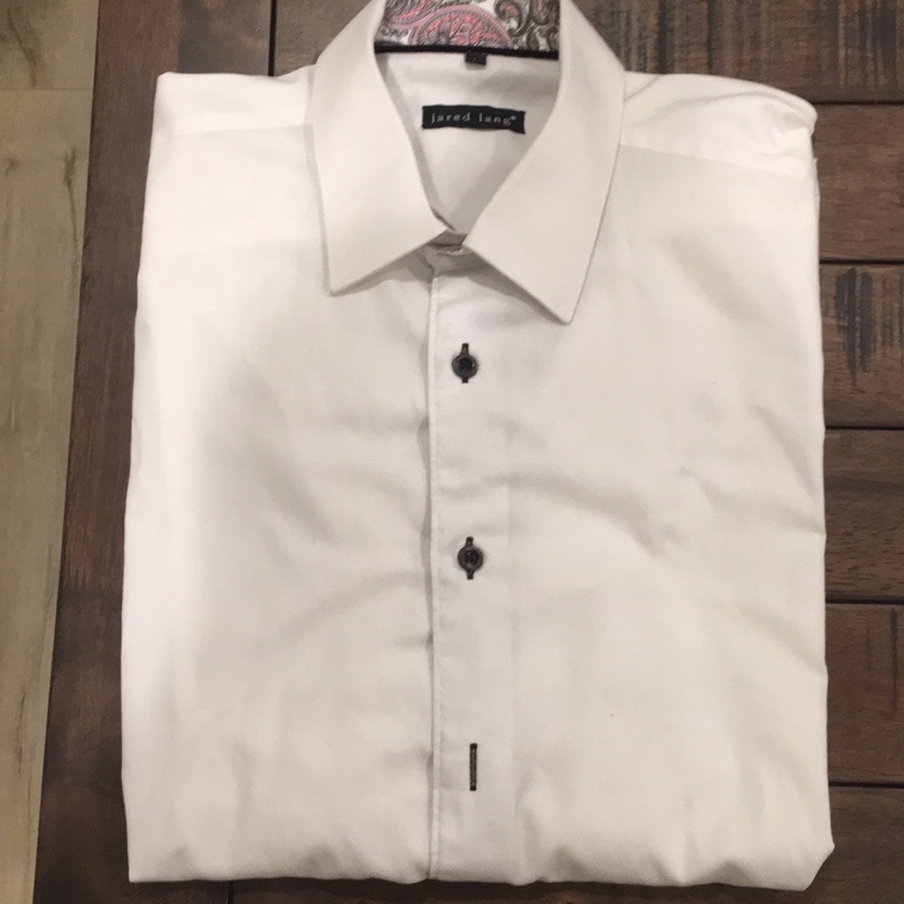 White Jared Lang Men’s Long Sleeve Button up